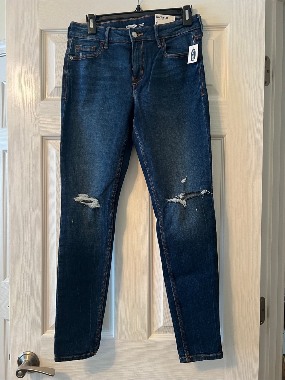 Dark Blue Distressed Jeans